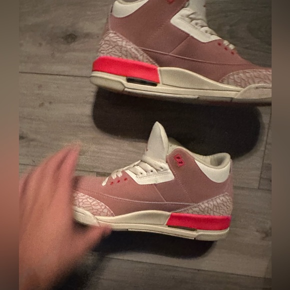 Rust pink jordan 3s used size 12m 13.5w main image 6